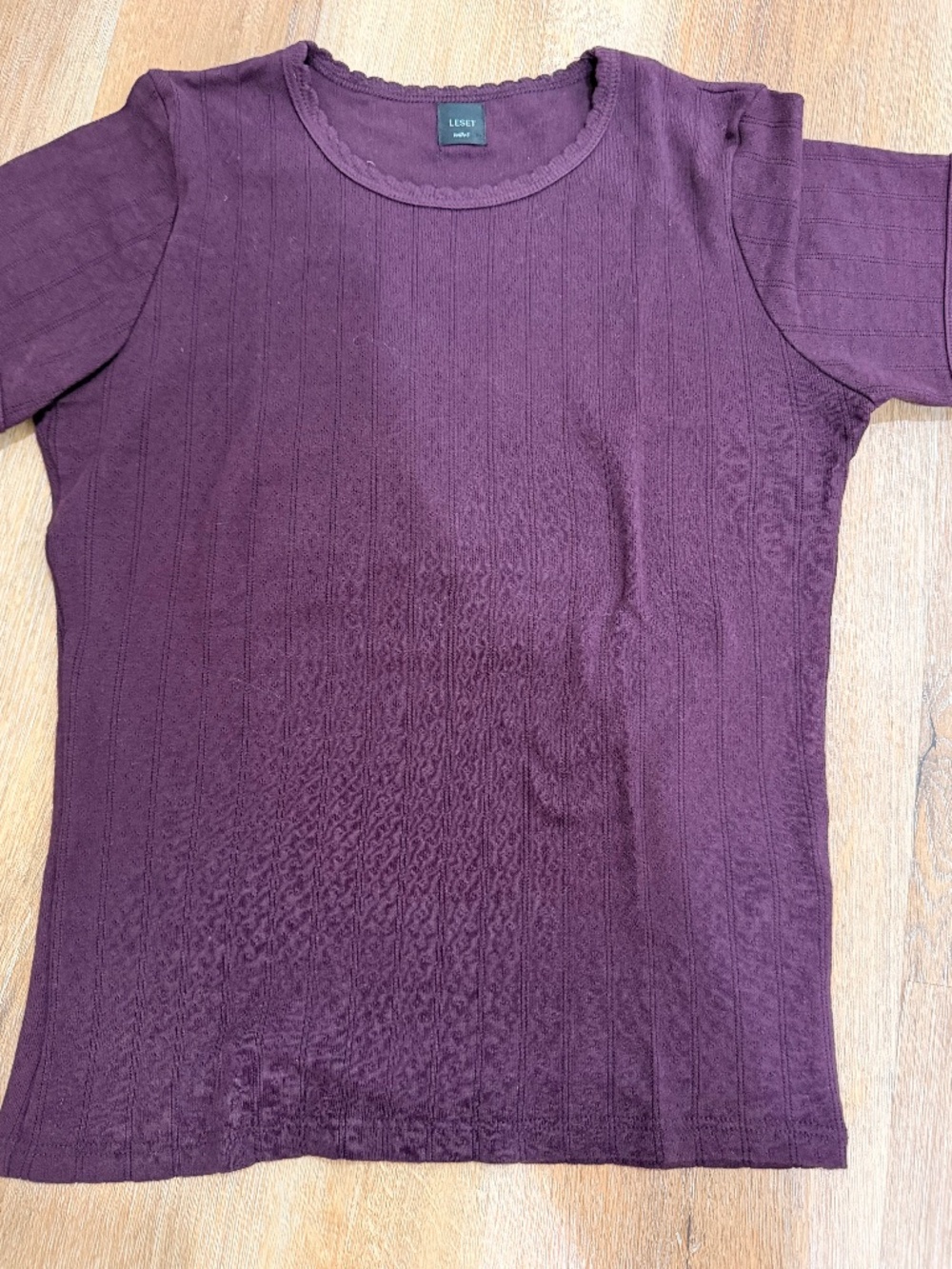 Leset Plum Short Sleeve Knit Tee-